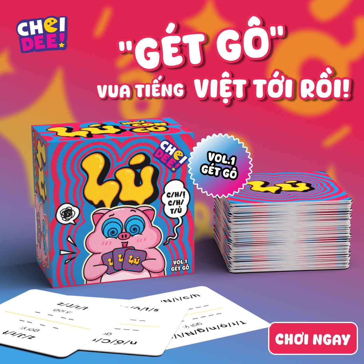 Bộ bài Lú Choidee, Board Game giải đố ngôn từ cực lú, bài meme vua tiếng Việt hài hước