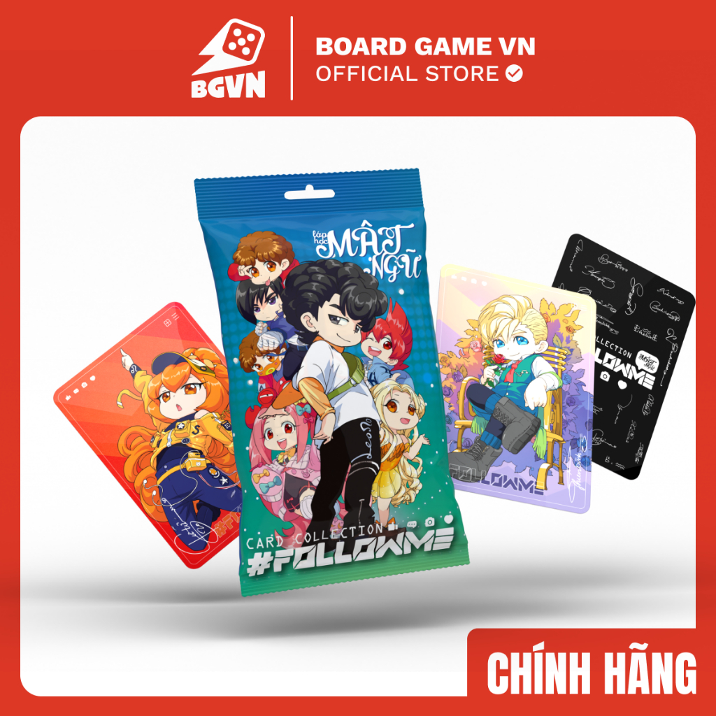 Card bo góc Lớp học mật ngữ #Followme: pack 5 thẻ