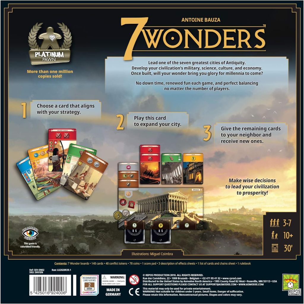[Hàng mới về] 7 Wonders | Xây dựng văn minh cổ đại | Board game chiến thuật đỉnh cao