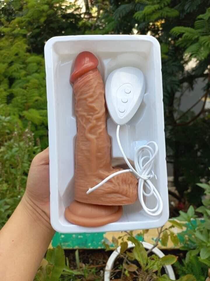 Dương Vật Giả 19cm Dính Tường Rung, Thụt, Ngoáy