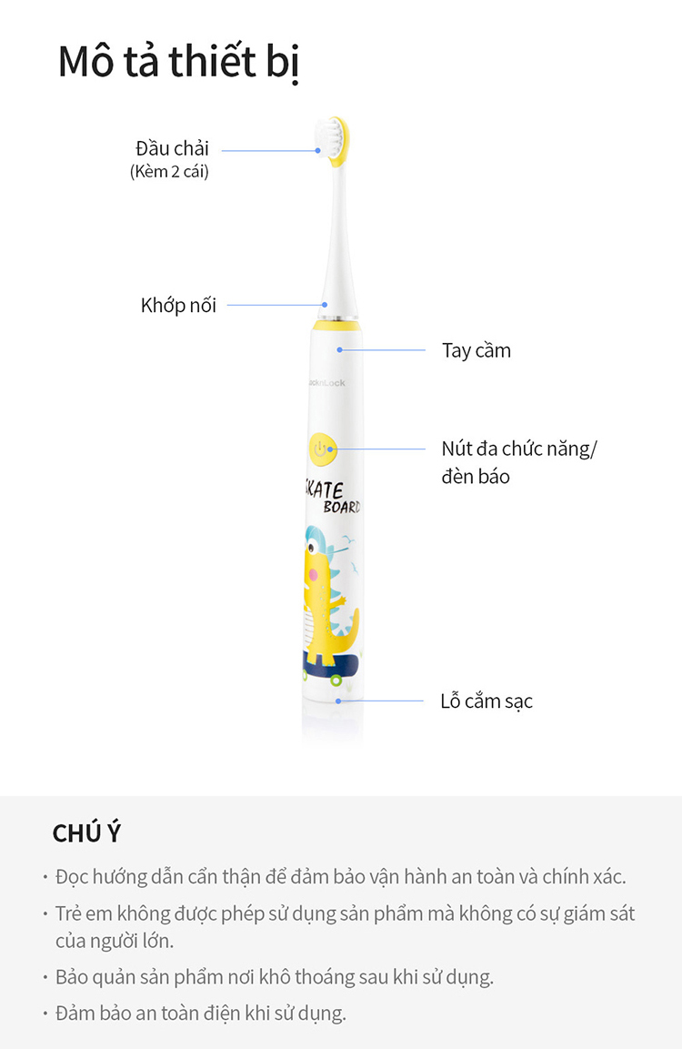 Bàn chải đánh răng điện LocknLock ENR226WHT