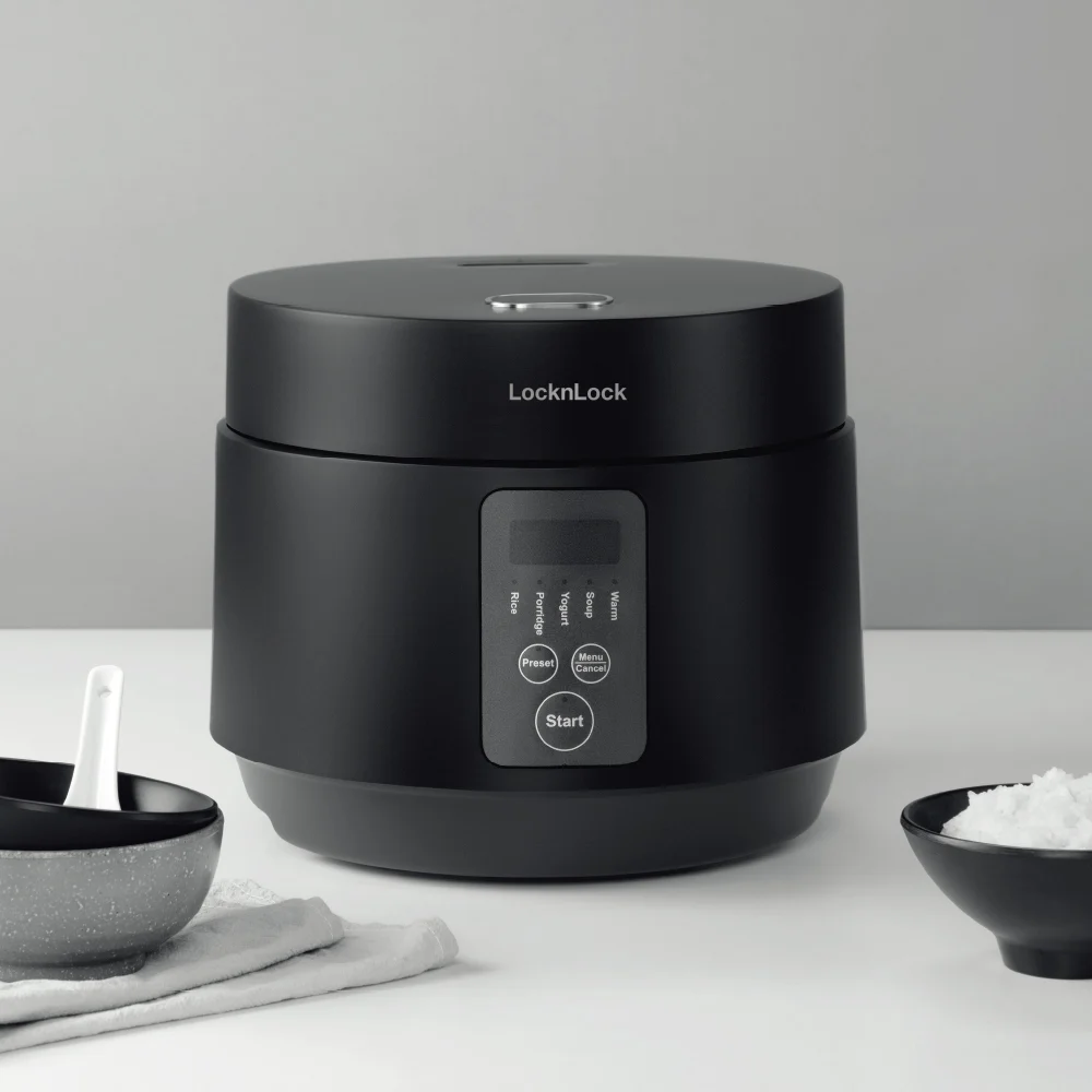 EJR346BLK - Nồi cơm điện LocknLock Compact rice cooker 220V, 50Hz, 500W, 1.2L - Màu đen