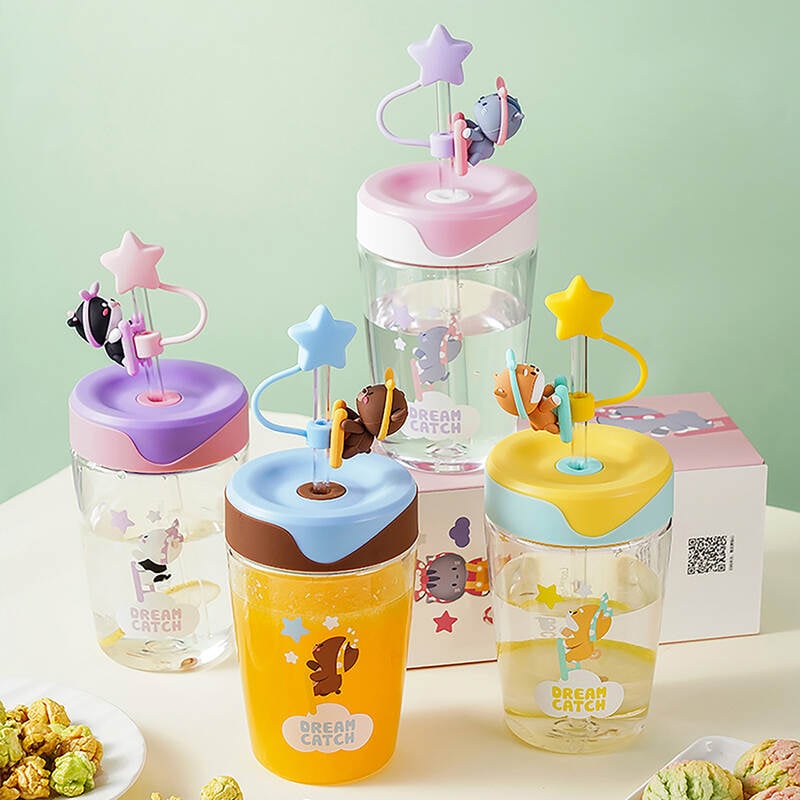 ABF779YEL - Ly nhựa LocknLock Dream Catcher 520ml có nắp đậy ống hút - Màu vàng