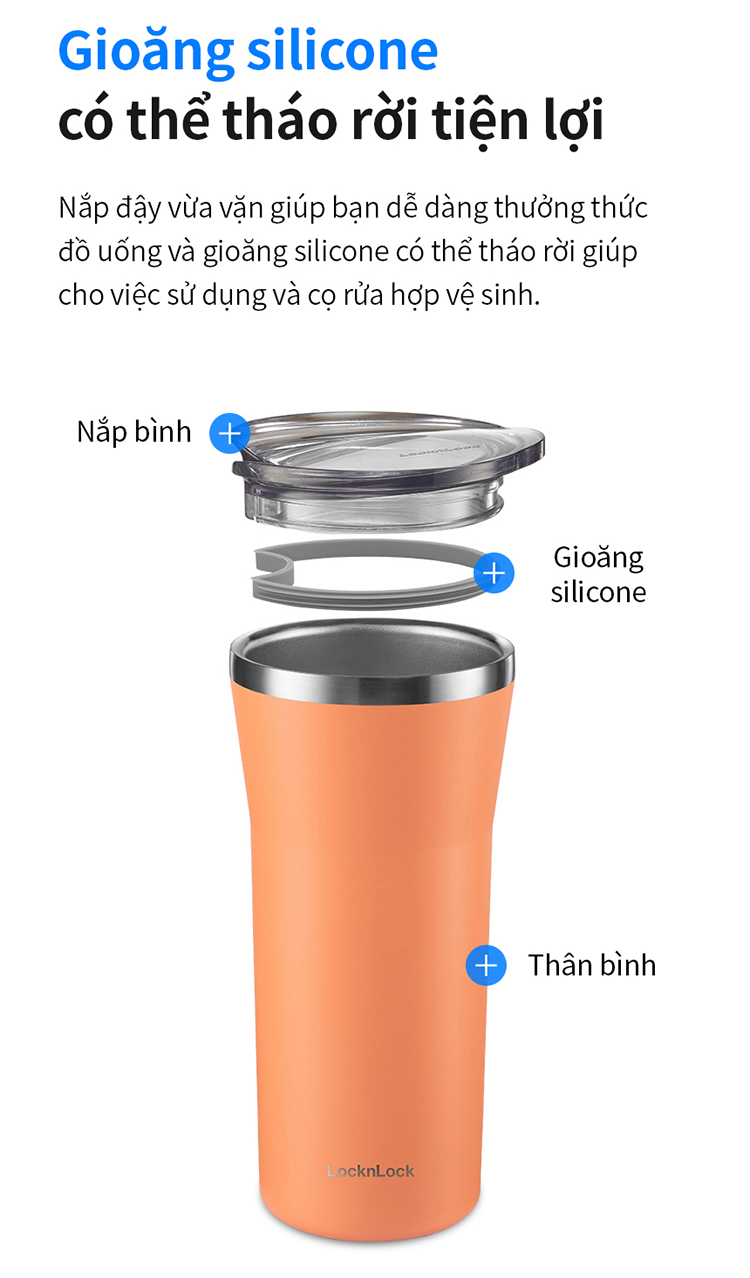 LHC4325IVY - Bình giữ nhiệt LocknLock Daily Essential 870ml - Màu ngà