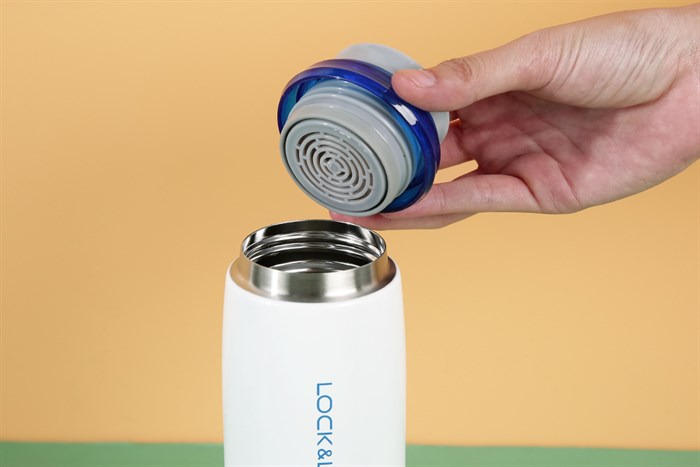LHC4131WB - Bình giữ nhiệt Lock&Lock Feather Light Ring 450ml - Màu Trắng / Xanh