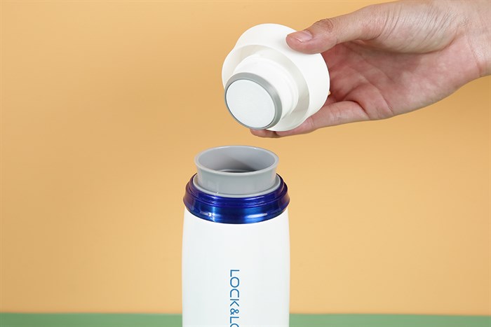LHC4131WB - Bình giữ nhiệt Lock&Lock Feather Light Ring 450ml - Màu Trắng / Xanh