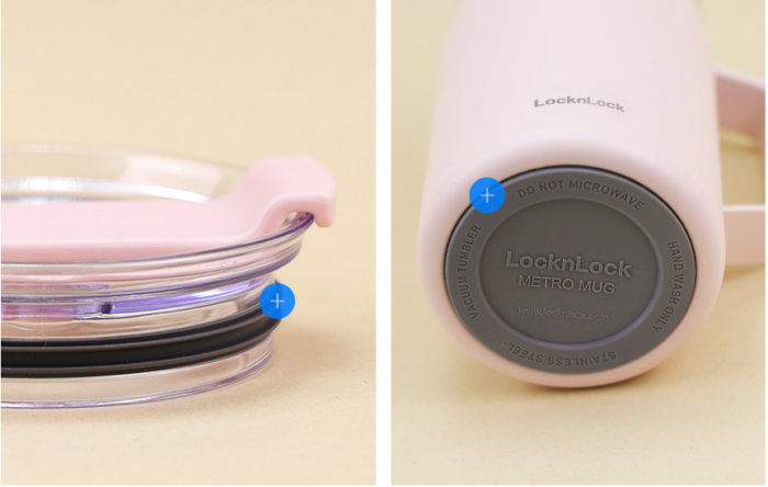 LHC4282PIK - Ca nước giữ nhiệt LocknLock Metro Table Mug 600ml - Màu Hồng