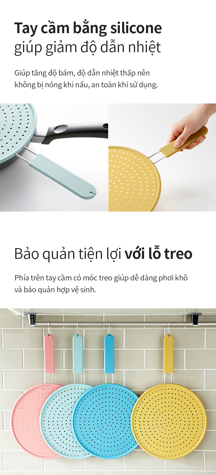 CKT206MIT-Nắp chống văng dầu mở 28 cm-Màu xanh bạc hà