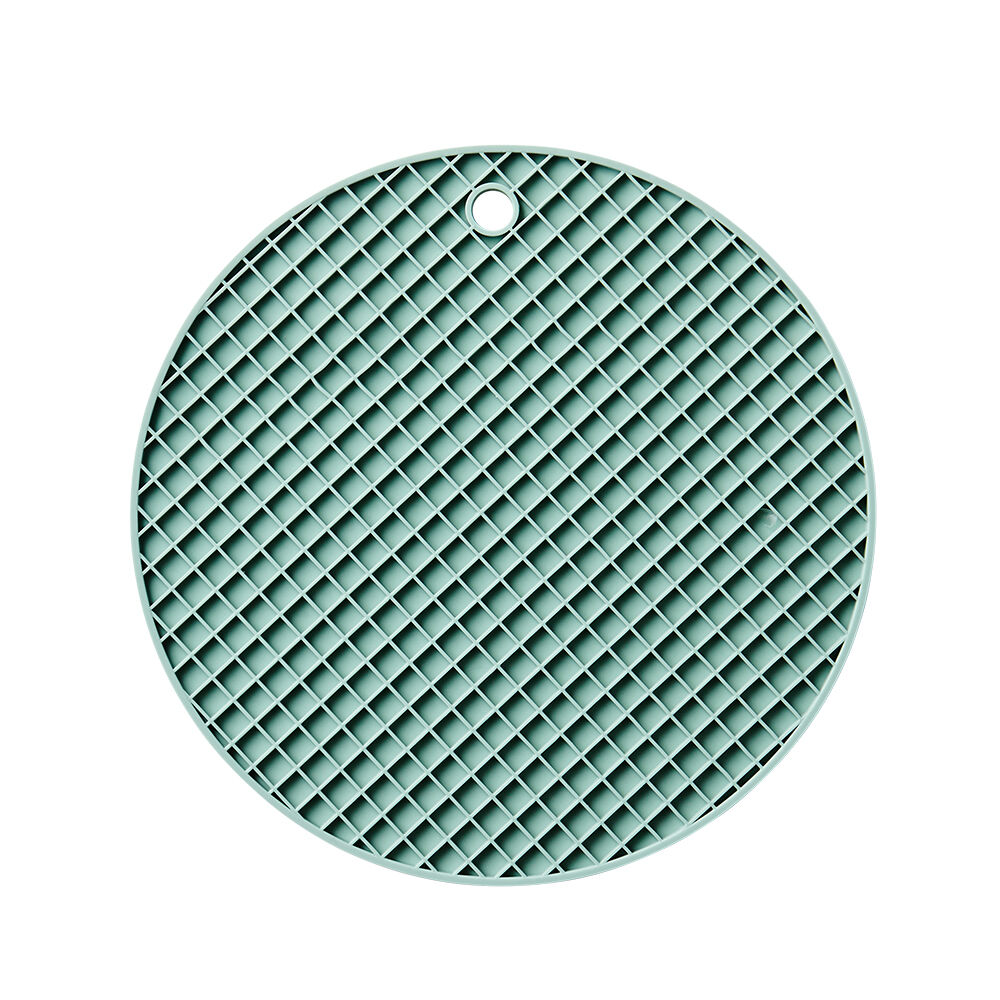 CKT218MIT-Miếng lót nồi hình tròn kiểu tổ ong-Màu xanh bạc hà