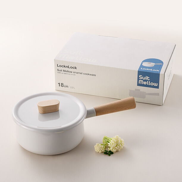 CSU2181-Nồi 1 tay cầm có nắp SUIT MELLOW LocknLock 18CM-BEG-CN-6-IRON-Single