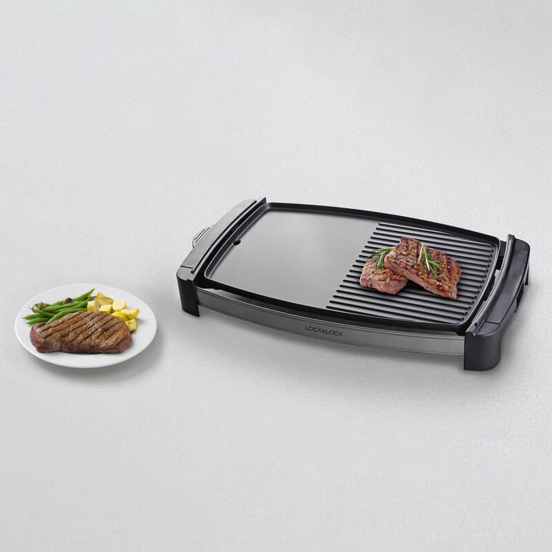 EJG232 - Bếp nướng điện LOCK & LOCK Electric Grill, 220-240V, 50/60Hz, 1800W-2200W - Màu đen