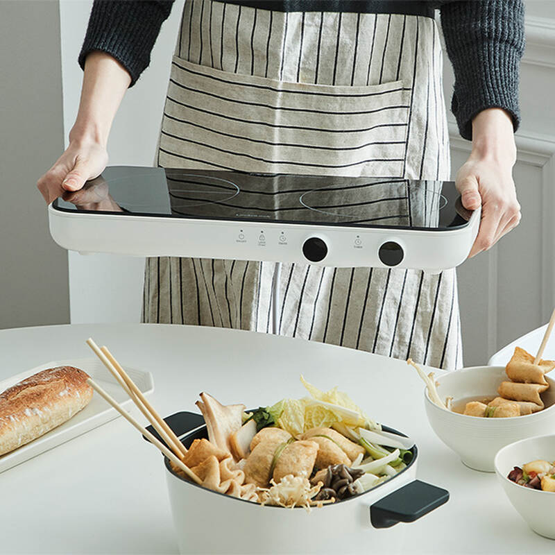 EJI326WHT - Bếp điện từ đôi LocknLock Square double induction, 220-240V, 50/60Hz, 1500W+1300W - Màu trắng