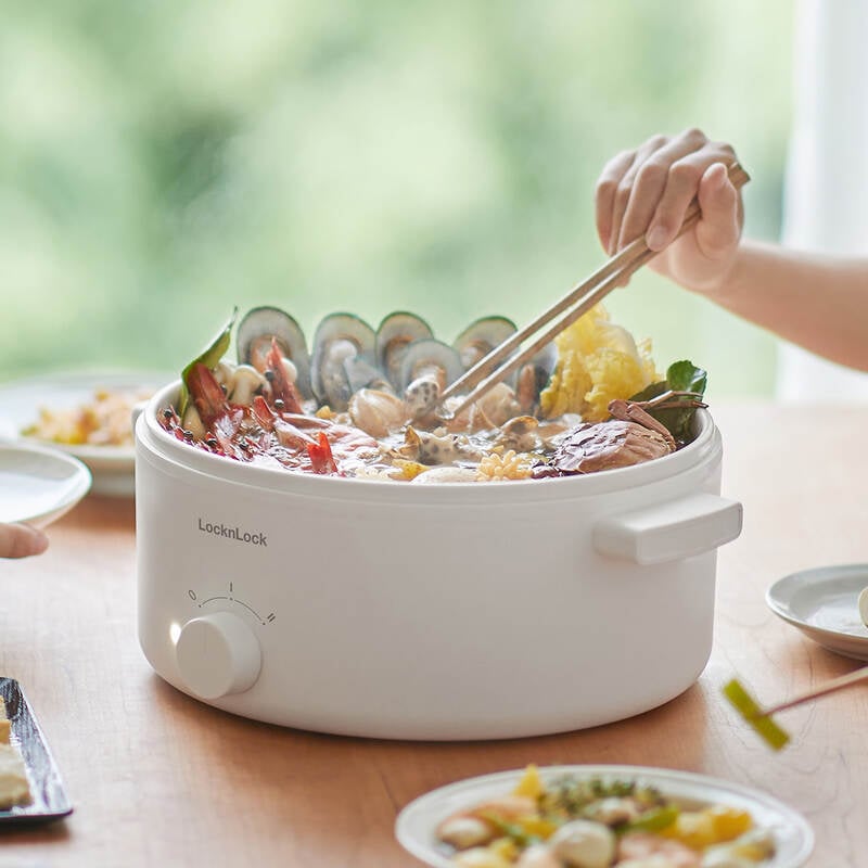 EJP134IVY - Nồi điện đa năng Locknlock Electric multipot 220V, 50Hz, 1350W, 5.0L- Màu ngà