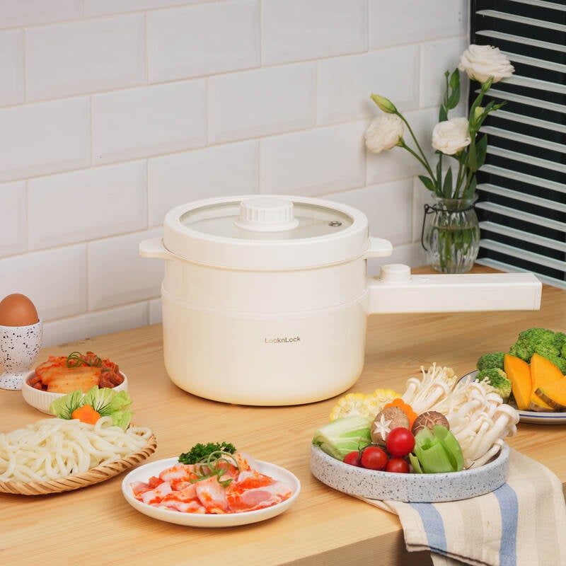 EJP436IVY- Nồi điện đa năng Locknlock Electric multi pot 220V, 50Hz, 600W, 1.5L- Màu ngà