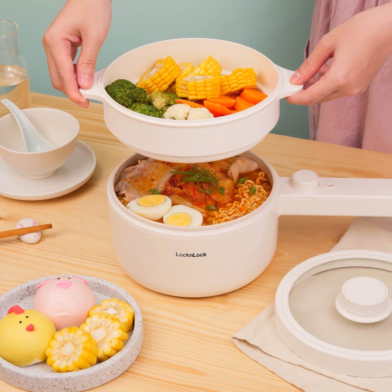 EJP436IVY- Nồi điện đa năng Locknlock Electric multi pot 220V, 50Hz, 600W, 1.5L- Màu ngà