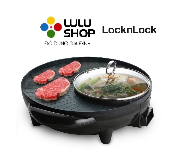 EJP511 - Nồi điện đa năng Lock&Lock 1L, AC220-240V, 50/60HZ, 1200-1400W - Màu đen