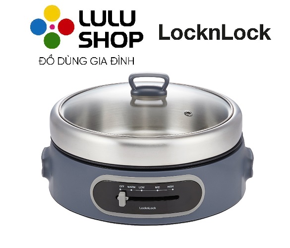 EJP542NVY - Nồi điện đa năng nhãn hiệu LocknLock Multi Cooker With SS Pot 220-240V, 50/60Hz, 1300-1500W, 4L - Màu navy