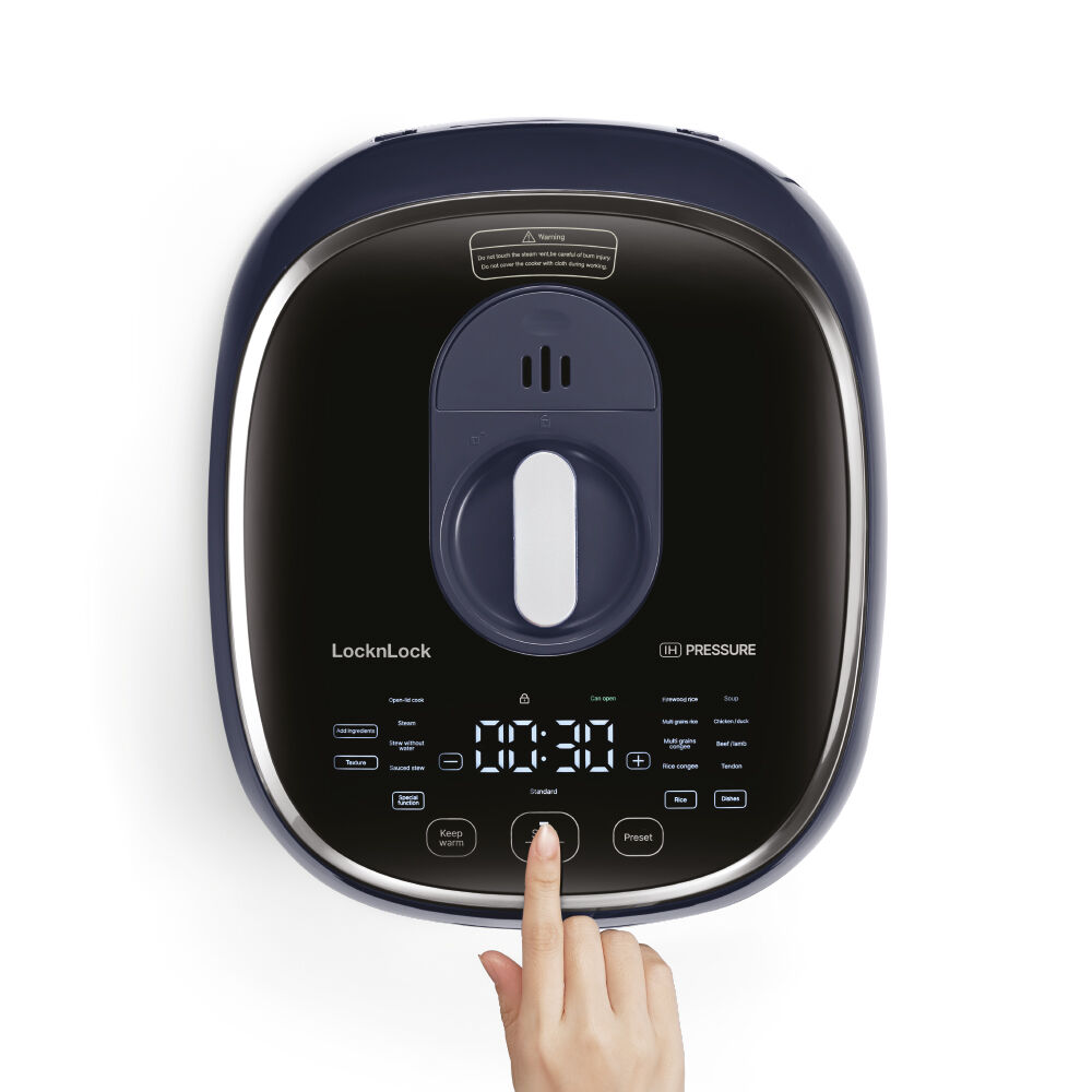 EJR526GRY - Nồi cơm điện cao tần Locknlock IH pressure rice cooker -220V, 50Hz, 1300W, 1.8L- Màu xám