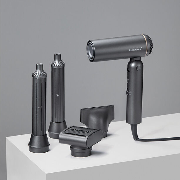 ENA626GRY - Máy sấy tạo kiểu tóc gấp gọn LocknLock Foldable hair styling dryer 220-240V, 50-60Hz, 1300W - Màu xám
