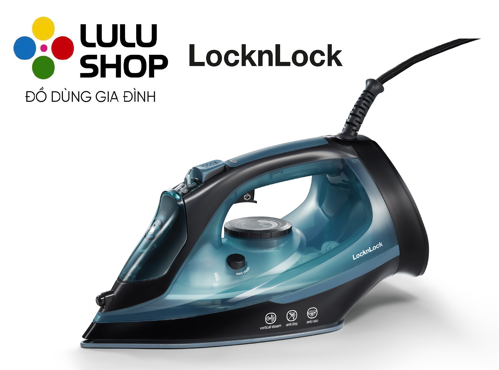 ENI352GRN - Bàn ủi hơi nước LocknLock Steam iron 220-240V, 50/60Hz, 2000-2400W, 300ml - Màu xanh lá