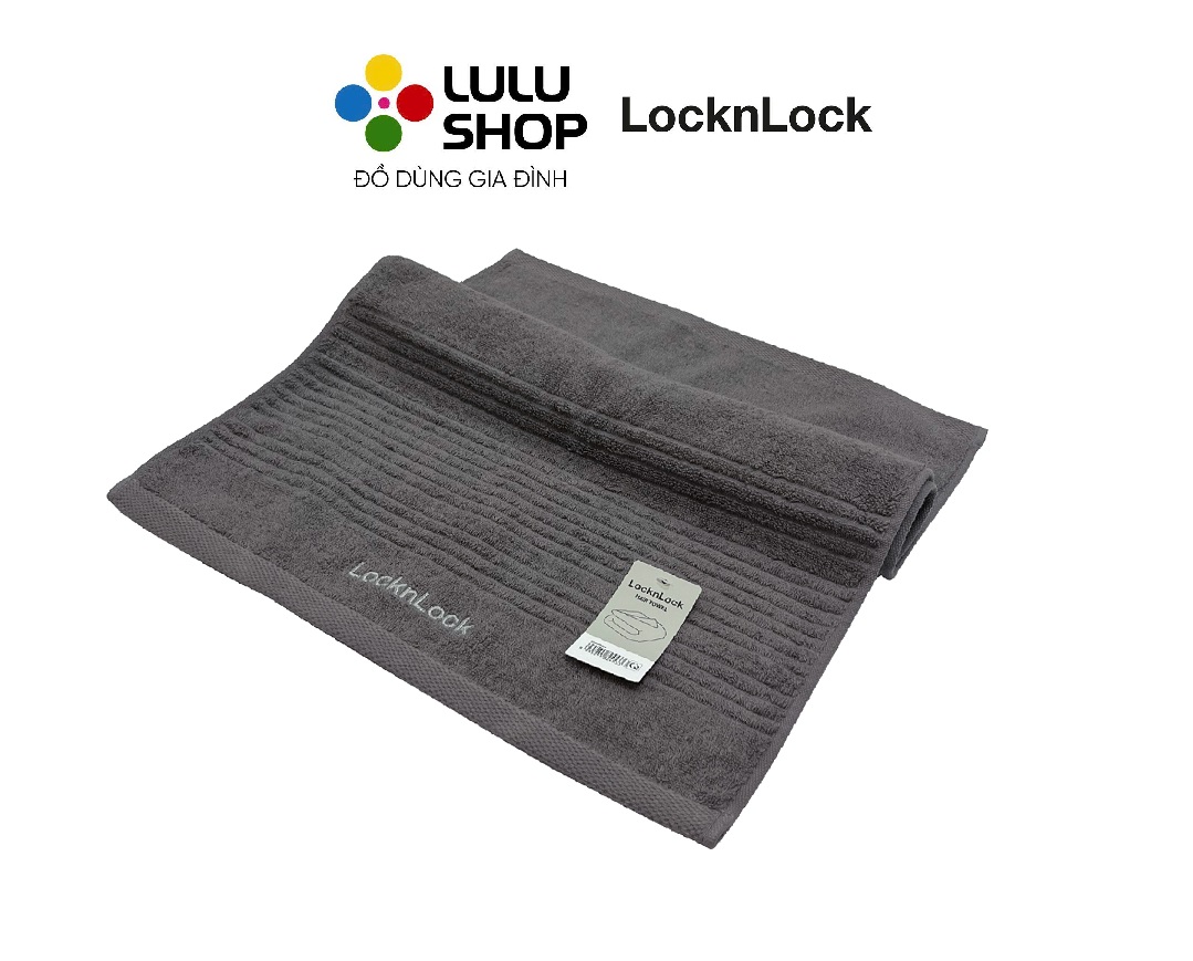 ETM002GRY-Khăn lau tóc cotton LocknLock, 40x80 cm, màu xám