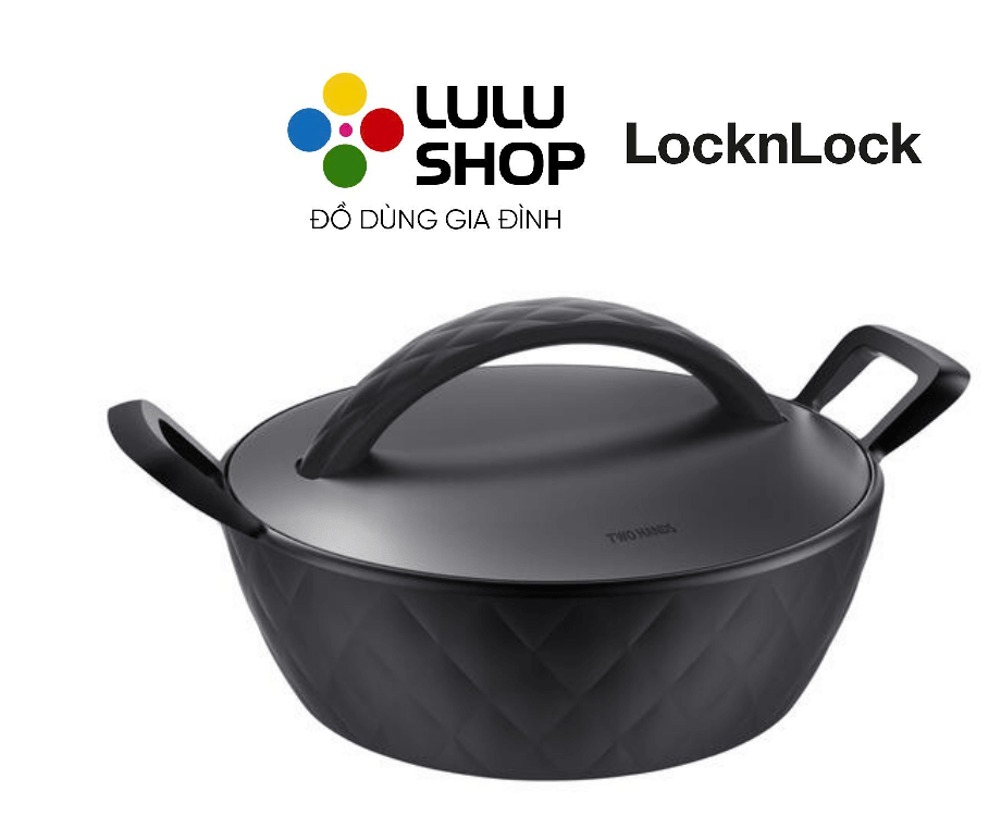 GTH3242-IH - Nồi thấp Lock&Lock Salon 2 tay cầm 24cm (Có thể sử dụng bếp từ ) - Màu đen
