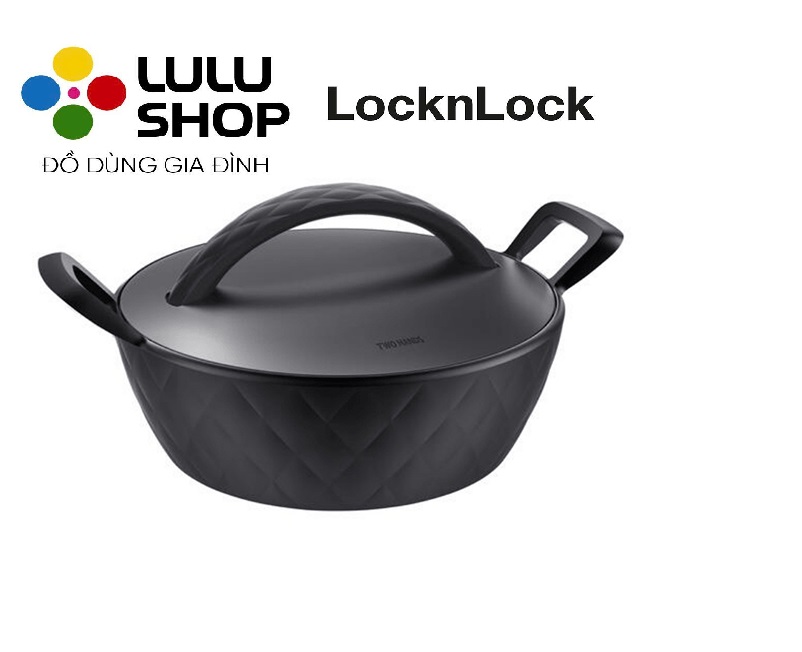 GTH3244-IH - Nồi cao Lock&Lock Salon 2 tay cầm 24cm (Có thể sử dụng bếp từ ) - Màu đen