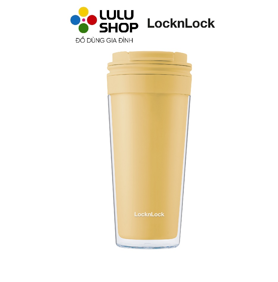 HAP519YEL - Ly nhựa 2 lớp LocknLock Bucket Cold Cup 580ml - Màu vàng