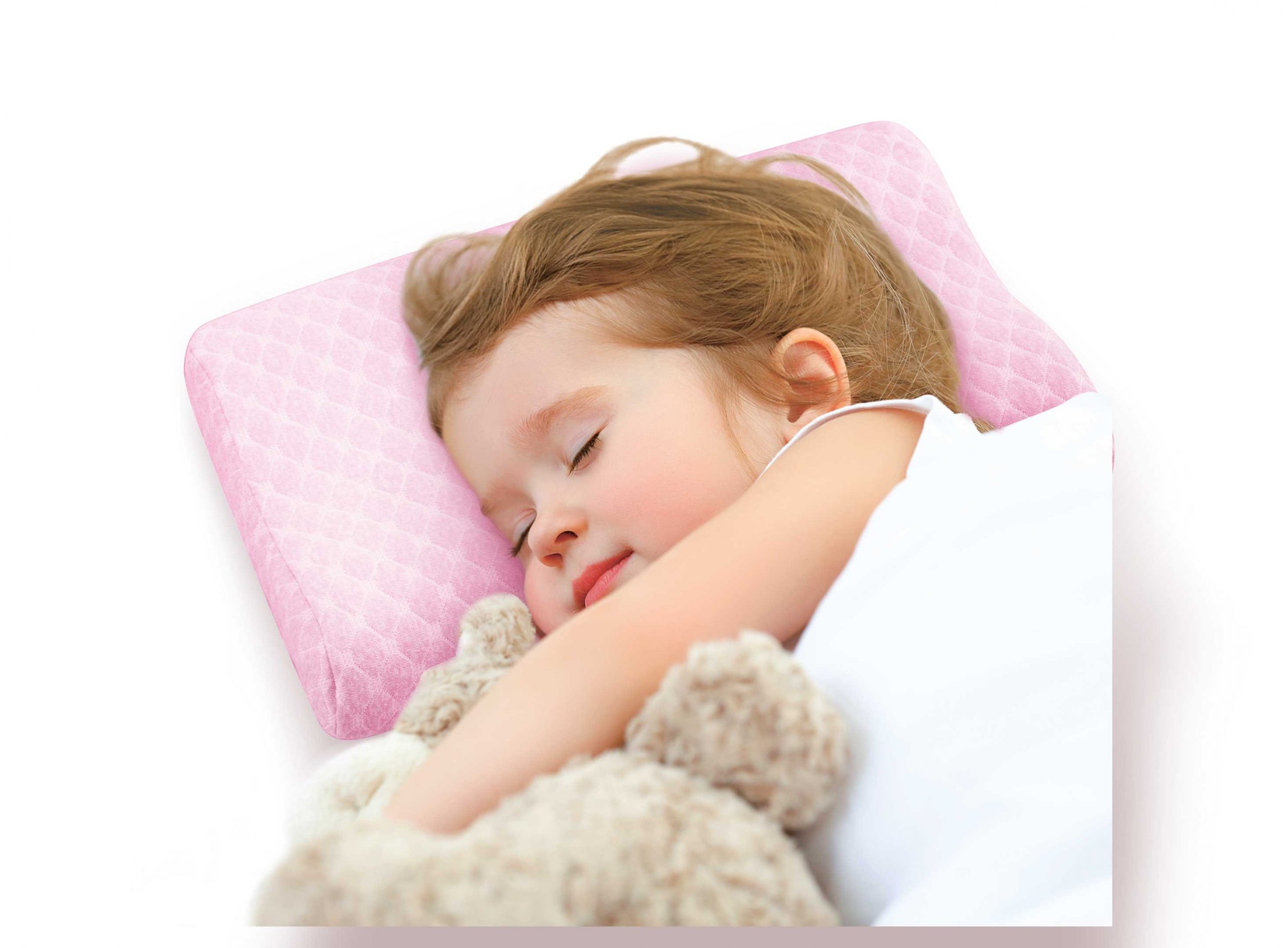 HLW181PIK - Gối Memory Foam dành cho trẻ em, 35*24*6/5 cm, 349g - Màu hồng