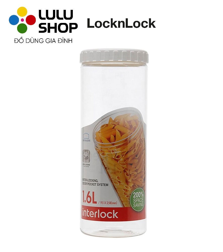 INL303W-Hộp đựng thực phẩm interlock 1.6l- Màu trắng  Ø*95*258mm
