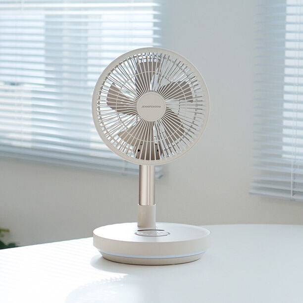 JRL-FF085COM - Quạt sạc điện gấp gọn Jenniferoom Foldable fan 5V, 2A, 8W, 8000mAh - Màu be