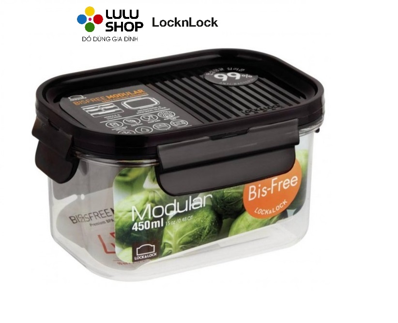 LBF402 - Hộp bảo quản thực phẩm hình chữ nhật Bisfree Modular 450ml