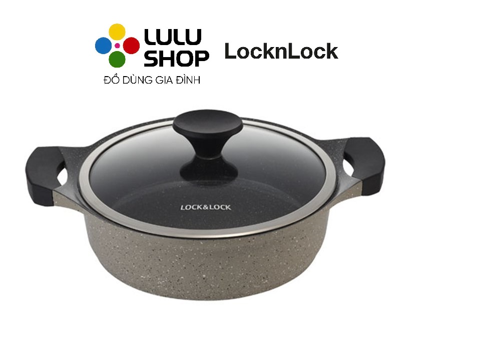 LCA6242D-Nồi Lock&Lock Stone 2 tay cầm 24cm (Có thể sử dụng bếp từ)