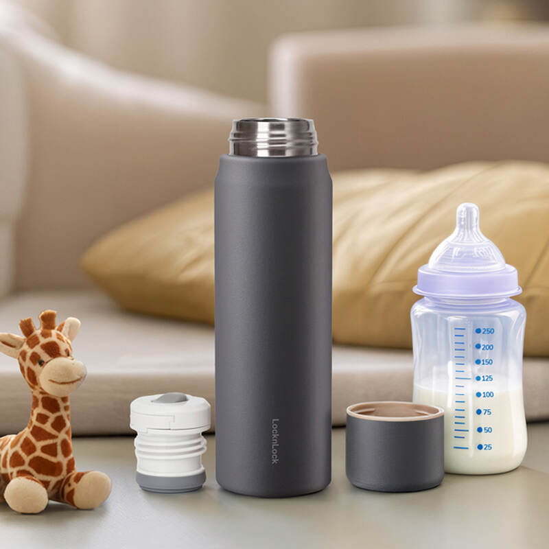 LHC1487GRY - Bình giữ nhiệt LocknLock Maman Cup Vacuum Bottle 505ml - Màu xám
