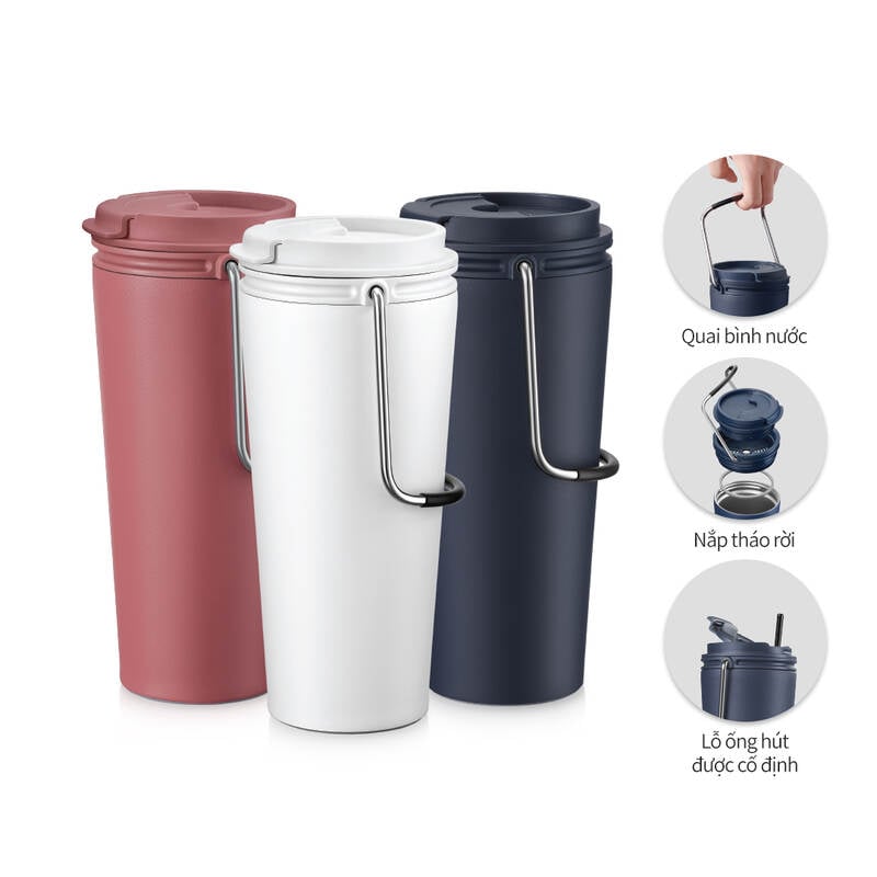 LHC4269DPIK - Bình giữ nhiệt LocknLock Bucket Tumbler - Màu hồng đậm