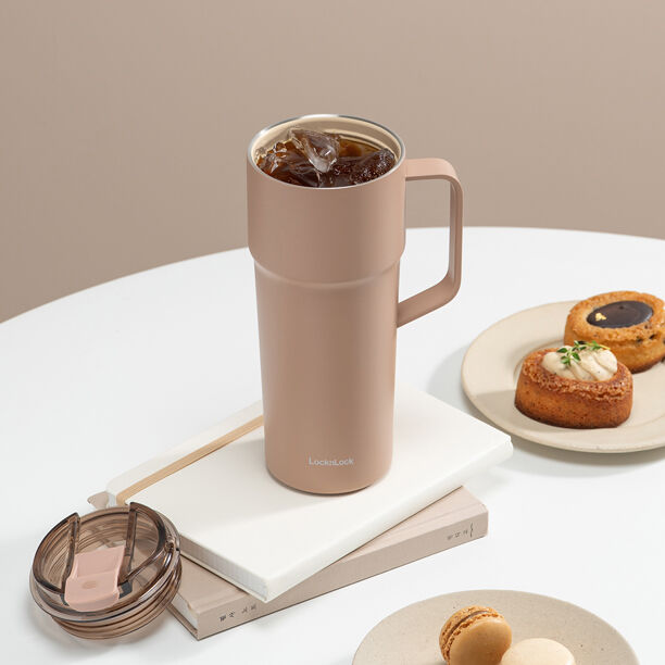 LHC4418CHO - Bình giữ nhiệt LocknLock Metro cafe handle 750ml - Màu chocolate