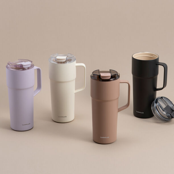 LHC4418CHO - Bình giữ nhiệt LocknLock Metro cafe handle 750ml - Màu chocolate