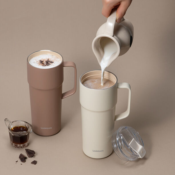 LHC4418CHO - Bình giữ nhiệt LocknLock Metro cafe handle 750ml - Màu chocolate