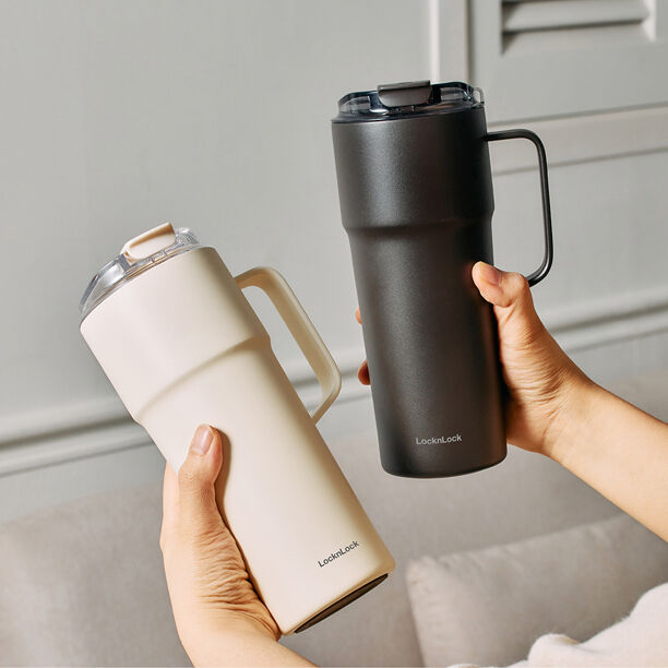 LHC4418BLK - Bình giữ nhiệt LocknLock Metro cafe handle 750ml - Màu đen