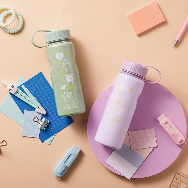 LHC7005VOL - Bình nước bằng thép không gỉ LocknLock School Fit Switch Color  - Màu tím