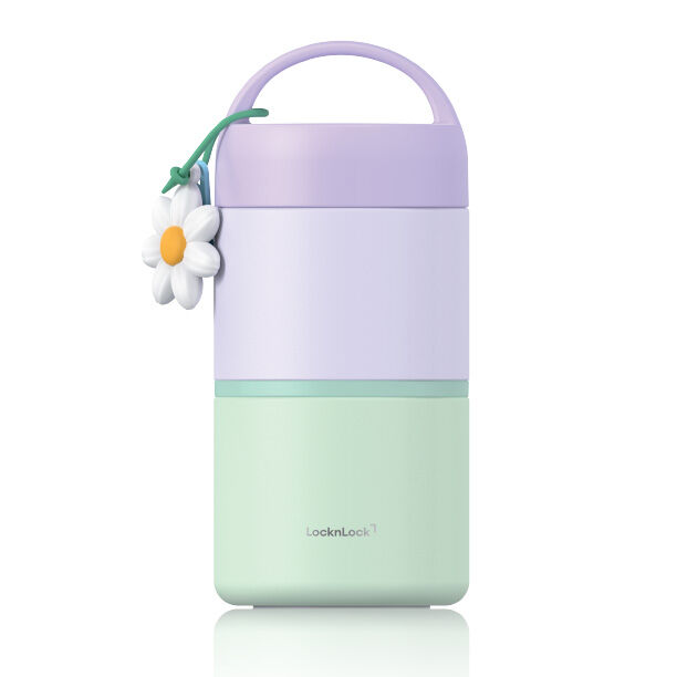 LHC8055VOL - Hộp cơm giữ nhiệt LocknLock New Tower Vacuum Lunch box (330ml, 520ml) - Màu tím