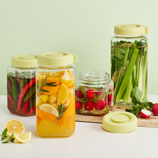 LNG556YGRN - Hũ đựng thực phẩm bằng thủy tinh LocknLock Daily  Breathing - 1L - Màu xanh lá cây