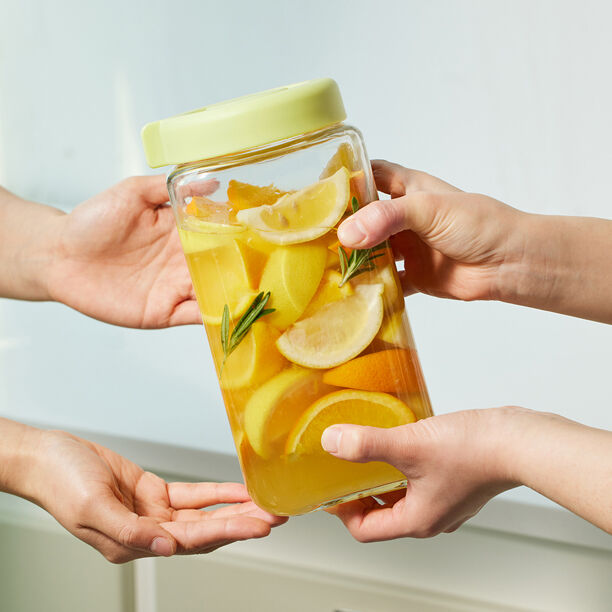 LNG558YGRN- Hũ đựng thực phẩm bằng thủy tinh LocknLock Daily  Breathing - 2.2L - Màu xanh lá cây