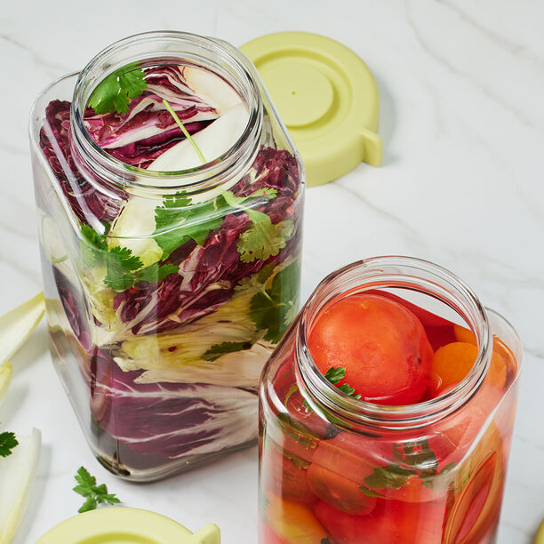 LNG558YGRN- Hũ đựng thực phẩm bằng thủy tinh LocknLock Daily  Breathing - 2.2L - Màu xanh lá cây