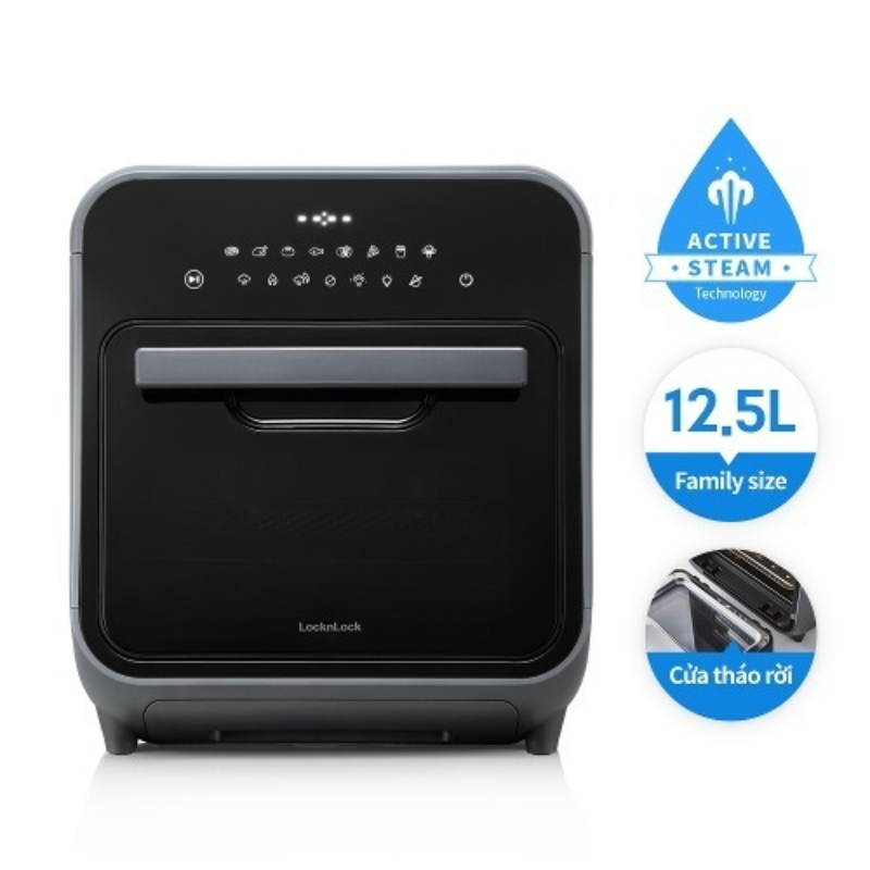 EJF693GRY - Lò nướng chân không kết hợp chức năng hấp LocknLock Steam Air Fryer Oven 12.5L, 220-240V, 50/60Hz, 985-1635W - Màu x