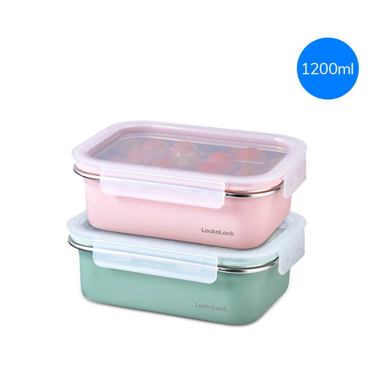 LST512PIK - Hộp đựng thực phẩm bằng thép không gỉ LocknLock - 500ml - Màu hồng - CN - 12 - STS