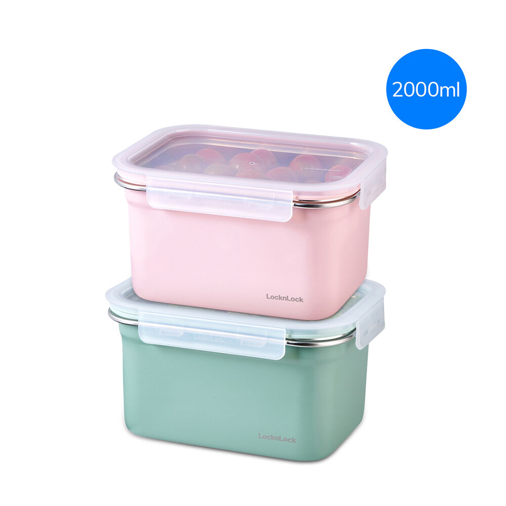 LST512LGRN - Hộp đựng thực phẩm bằng thép không gỉ LocknLock - 500ml - Màu xanh lá cây nhạt - CN - 12 - STS