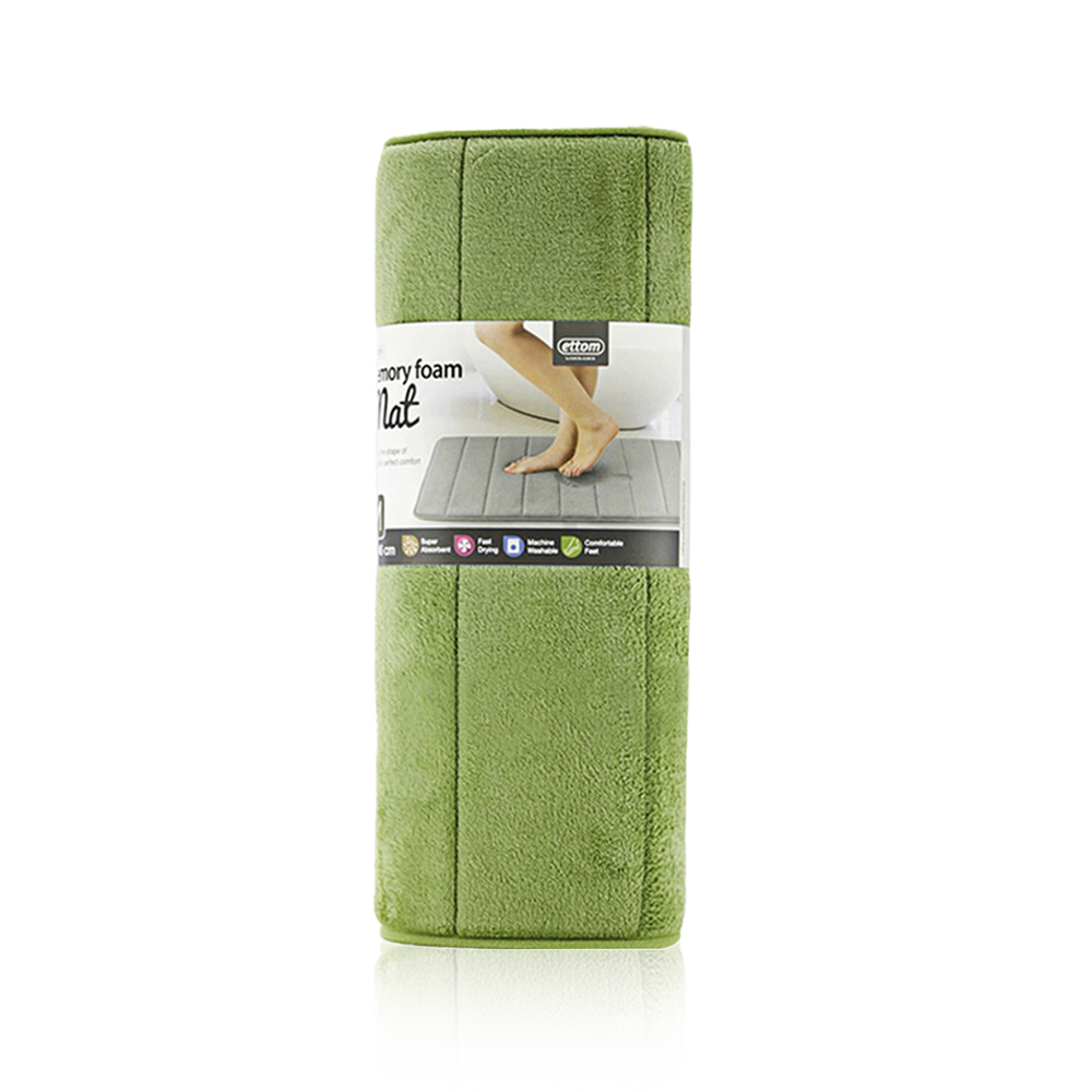 MAT511GRN-Thảm chùi chân memory foam - Stripe, size M-460*700-15, màu xanh lá.