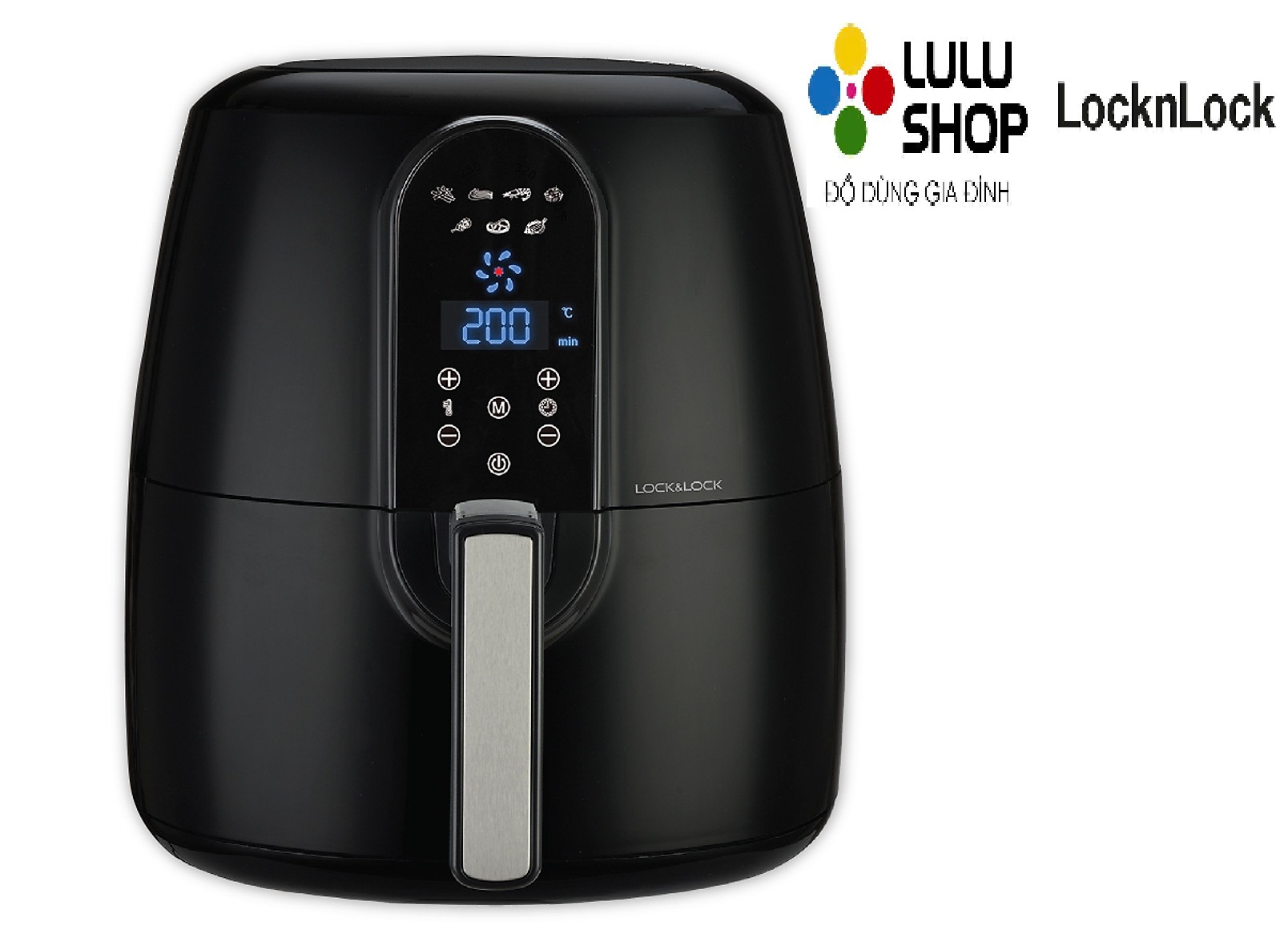 EJF-351BLK-Nồi chiên không dầu điện tử  Eco flyer, 220V, 50Hz, 1800W, 5.2L có màn hình LCD màu đen.