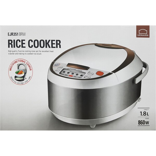 EJR351BRW - Nồi cơm điện Lock&Lock EB-FCQ58A 860W, 1.8L
